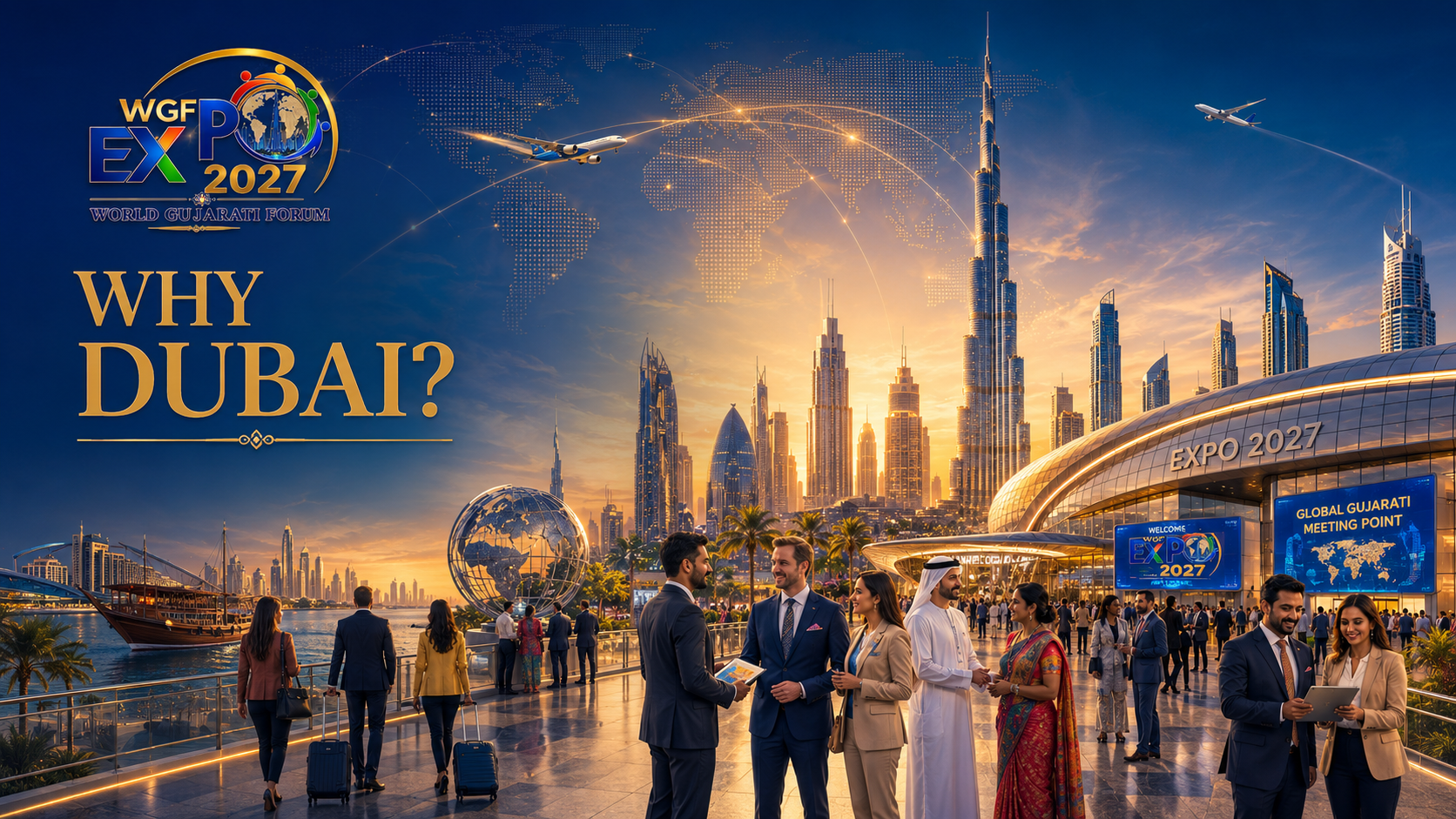 Dubai as the global meeting point for WGF Expo 2027 — iconic skyline and international connectivity